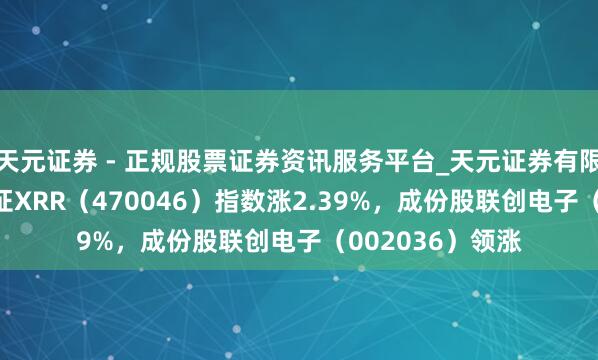天元证券 - 正规股票证券资讯服务平台_天元证券有限公司 1月6日深证XRR（470046）指数涨2.39%，成份股联创电子（002036）领涨