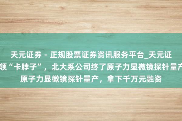 天元证券 - 正规股票证券资讯服务平台_天元证券有限公司 冲破本领“卡脖子”，北大系公司终了原子力显微镜探针量产，拿下千万元融资